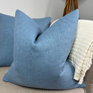 Cotton Blend Cushion Cover, Blue Pillow Cover, Sofa Cushion Cover, Decorative Pillow Cover, Double Sided John Lewis Fabric