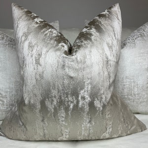 Luxus Kissenbezug Kissen Sham / Dekokissen Designer BRANT Stoff Ashley Wilde Pewter Grau Home Decor Stilvolles Schlichtes Design Auf Bestellung Hergestellt