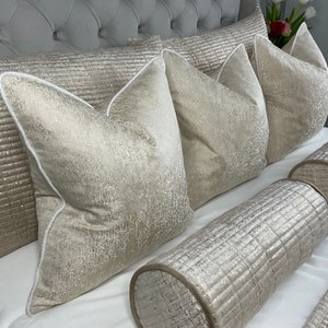 Luxury Cushion Cover, Luxury Pillow Cover, Scatter Cushions, Luxury Pillow, Piped Cushion, Throw Pillows - Made to order BLAKE Cream - Ivory