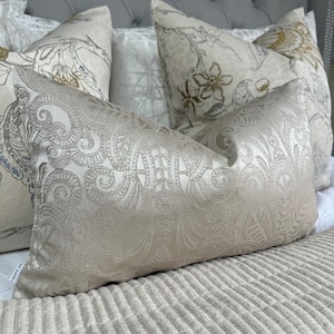 12&quot; x 20&quot; Cushion Cover - Pillow Cover - Textured Abstract Design in Taupe - Double Sided - Decorative