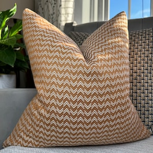 ORANJE - WITTE kussenhoes, decoratieve kussensloop, geometrisch ontwerp, sofa kussensloop inrichting duurzame stof - dubbelzijdige zigzag