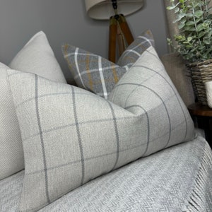Tartan Highland Check Cushion Cover, Timeless modern cosy sofa bed pillow cover, scottish plaid check pillow cover, grey pillow cover