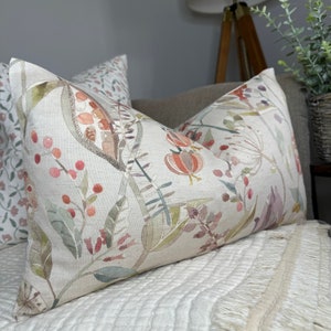 Voyage Maison Fabric, Decorative Cushion Cover for Sofa / Bed 12&quot; x 20&quot;- Made in UK, Multicoloured Floral Cushion Cover, Floral Pillow Cover