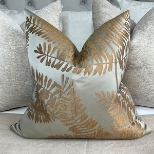 Extravagance Fabric by Harlequin , Gold Decorative Cushion Cover, Tropical Palm Design - Double Sided - Limited Stock - Luxury Homes