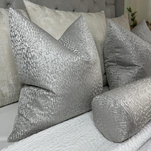 Grey Luxury Textured Cushion Cover - Pillow Cover Throw,  Designer Fabric by Prestigious Textiles, Antelope Dove  Worldwide Shipping