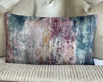 John Lewis & Partners Fresco Fabric Multicoloured Cushion Cover, Embroidered Throw Pillow, Rectangle Size : 12 x 20" Handmade Double Sided