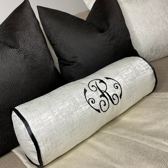 Monogrammed bolster pillow cheap