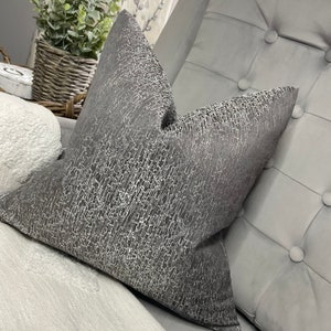 Ashley Wilde RION Fabric, Luxurious Cushion Cover, Steel / Slate Grey -  Textured Designer  High Quality Handmade