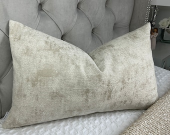 Projet de conception de tissu John Lewis & Partners, housse de coussin rectangle taille 30,4 x 50,4 cm tissu design crème beige ivoire de haute qualité fait main