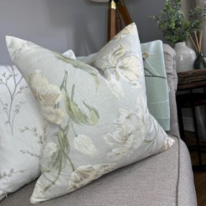 Handmade Laura Ashley cushion cover, floral pillow cover, sofa bed throw pillow cover , natural green - beige Laura Ashley Fabric