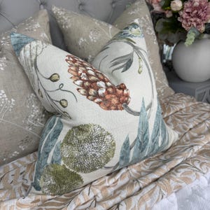 Harlequin AMBORELLA Cushion Cover, Handmade Floral Pillow Cover,  Double Sided Throw Pillow Cover - Cotton Blend / Contemporary Home Decor