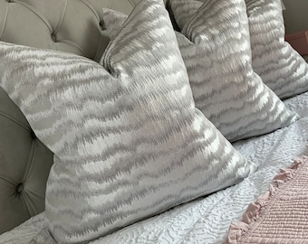 TORRENT Luxury Silver Grey Cushion Cover, Pillow Cover, Throw Pillow Decorative Pillow For Sofa,  Bed, Throw Made in UK / Worldwide Shipping