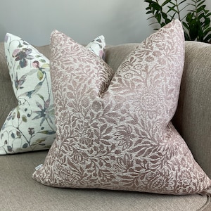 John Lewis & Partners Fabric Hidcote Cushion Pillow Cover Floral Pink Woven Designer Fabric High Quality Handmade