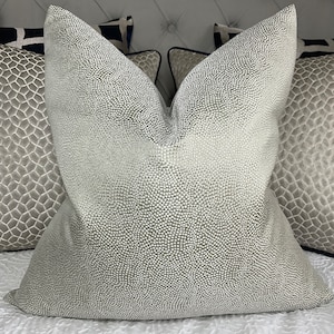 Stunning luxury silver cushion cover, scatter silver textured pillow cover sofa  bed, decorative throw pillow cover, Designer Guild Fabric