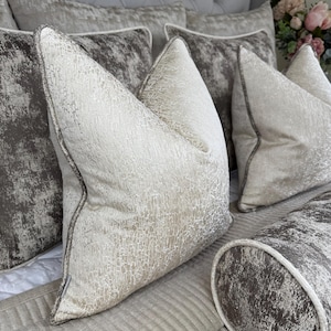 Elegant Cream Blake Cushion Cover: Luxury Piped Cream Pillow Cover, Throw Pillow Cover for Bed, Sofa Luxury Home Decor, New Home Gift