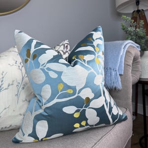 Teal - Gold cushion cover, elegant highlight berries design, designer pillow cover for chair - sofa, handmade Harlequin fabric, ARDISIA