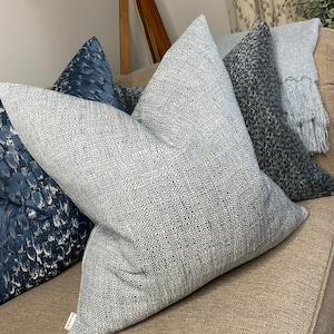 Blue Decorative Cushion Cover , Blue Throw Pillow , Blue Pillow John Lewis & Partners Tonal Weave Fabric - Woven - Sofa Cushion Double sided