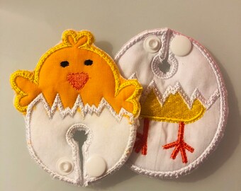 J/G Peg Mic Key Feeding Tube Pad Babies Children Teens Adults 2 Easter Chicks Pads