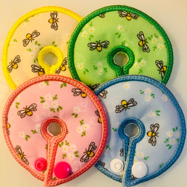 J/G Peg Mic Key Feeding Tube Pad Babies Children Teens Adults 4 Circle Pads - 1 of each colour