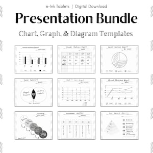 Grafiekdiagram- en diagramsjablonen voor e-Ink-tablets, presentatiebundel voor het weergeven van gegevens, brainstorm- en vergadertools