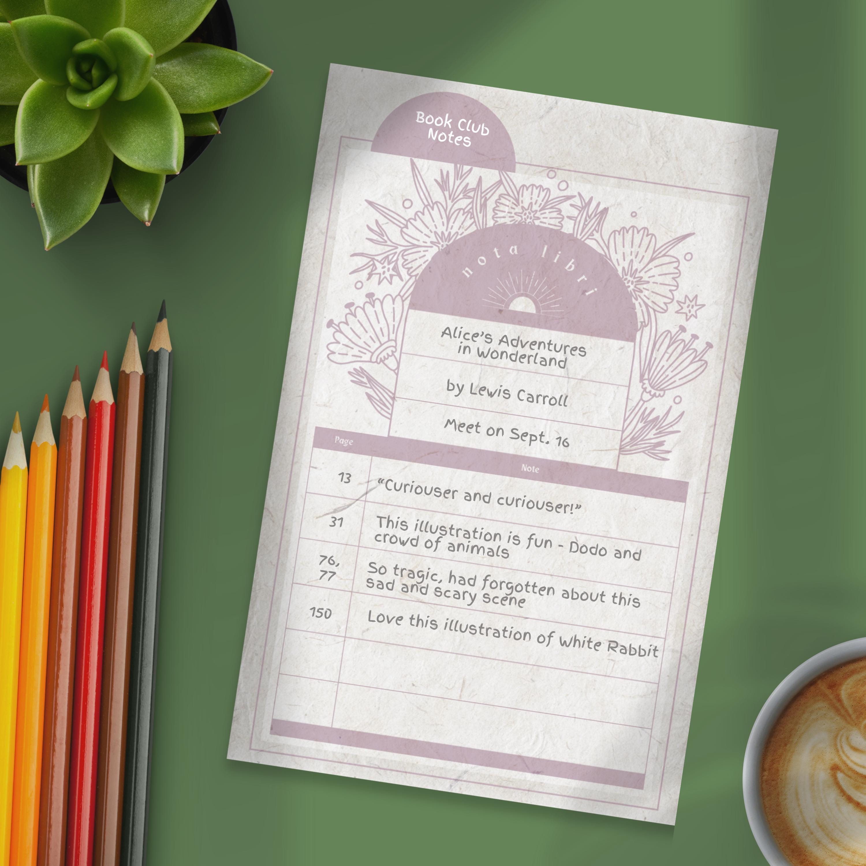 Floral Bookmark Notecard Printable, Annotation Tabs, Mother's Day Gift ...