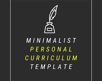 Minimalist Personal Curriculum Printable | US Letter Sized | Hyperlinked Pages (PDF)