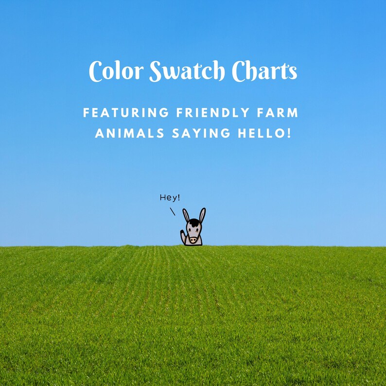 Color Swatch Pages With Cute Farm Animals for Marker and Pen Testing ...