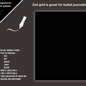 Dot grid spread is great for bullet journaling. Subtle dots. 1404 x 1872 pixels. Take advantage of white ink writing and sketching on your e-ink tablets.