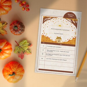 Marqueur livre personnalisé, jeu de cartes de correspondance personnalisées, intercalaires d'agenda à onglets sur le thème de l'automne, intercalaires pour reliure à manger hamster, modèle PDF imprimable
