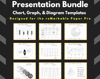 Graph Chart & Diagram Templates for reMarkable Paper Pro, Presentation Bundle for Data Visualizations, Brainstorming and Meeting Tablet Tool