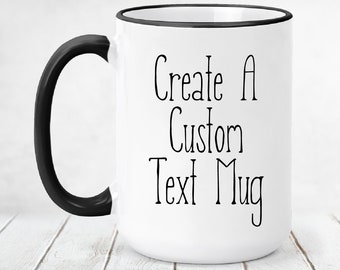 Coffee Cup Tea Cup Mug Personalized Engraved Coffee Mug Black White Text
