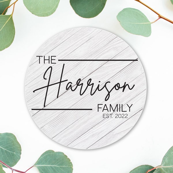 Personalized Family Monogram Wreath Coaster Set | Stone Coaster Set of 4 | Wedding Gift