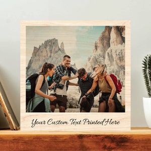 Friendship Wood Photo Gift, Unique Personalized Gift Photo Printed on Wood, Gift for Her, Gift for Him, Birthday Gift, Picture Frame