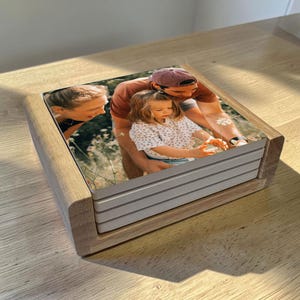 Personalized Photo Coaster Set, Custom Ceramic Coasters for Home Decor