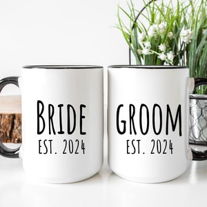 Bride and Groom Mug Set - Wedding Gift | Wedding Announcement | Newly Wed Mug | Bride and Groom | Wedding Mug Set