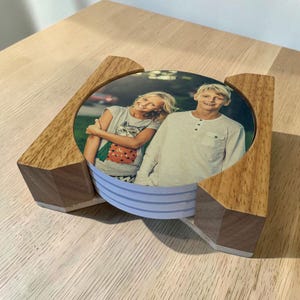 Personalized Family Photo Coaster Set, Custom Ceramic Coasters