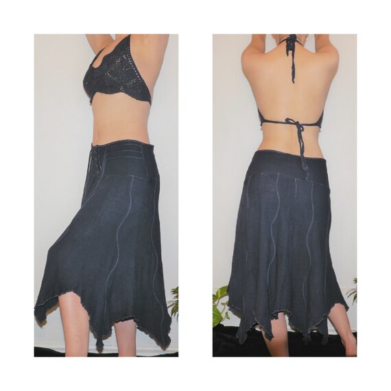 Dark Navy Grey Two Piece Set Including Beach Tie T