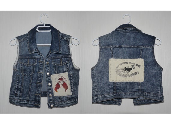 Feminist Punk Anarchist Dark Denim Acid Wash Jean