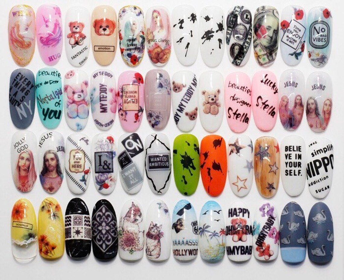 Nail Art Water Sealnail Seal/flower Nail/ Paste Only/summer Etsy