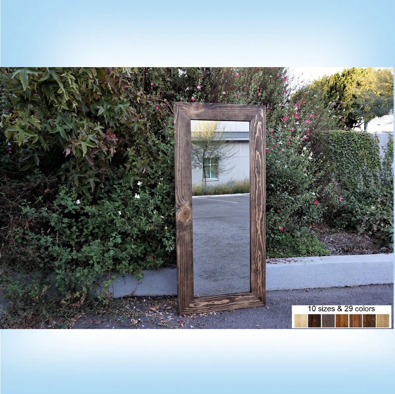 Floor Mirror Reclaimed Wood Mirror Wall Mirror Rustic Etsy