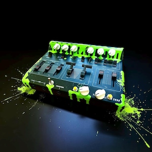 glitch videosynthesizer - VIDEOMASTER - kretsböjd videoprocessor, analog videosynth, videoförstärkare