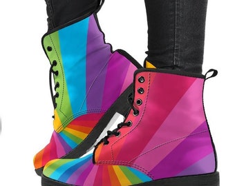 rainbow colored boots