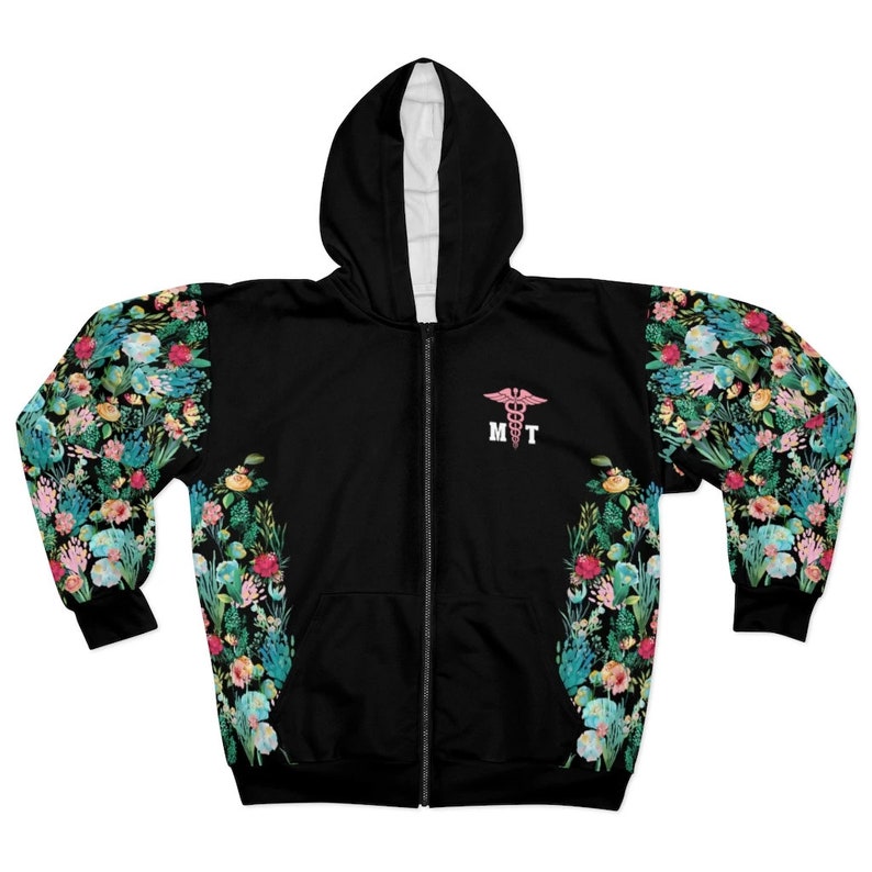 Tea Rose-PF434-D04 Massage Therapist Hoodie Zip Jacket Gift for Massage Therapists Massage Therapist Jacket