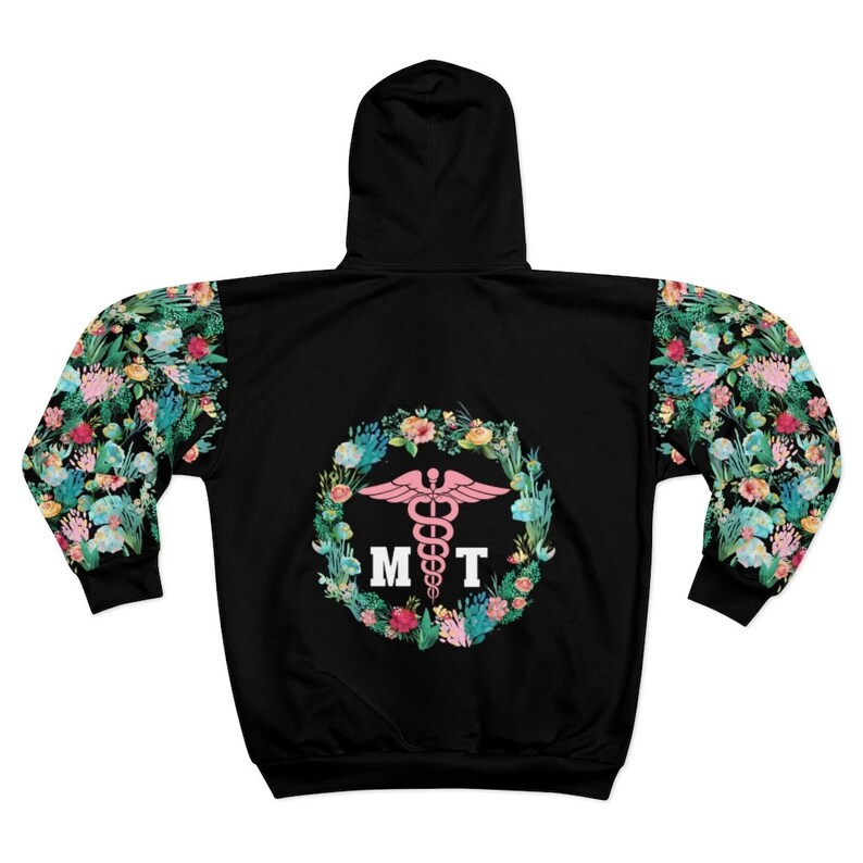 Tea Rose-PF434-D04 Massage Therapist Hoodie Zip Jacket Gift for Massage Therapists Massage Therapist Jacket