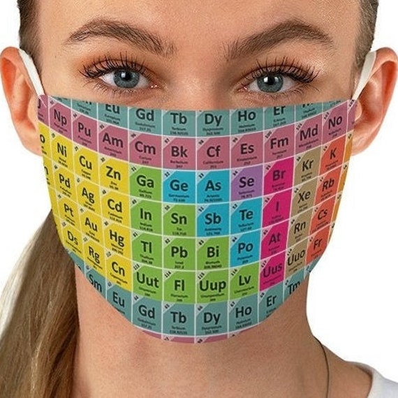 Periodic Table of Elements Mask Breathable Washable Reusable Etsy