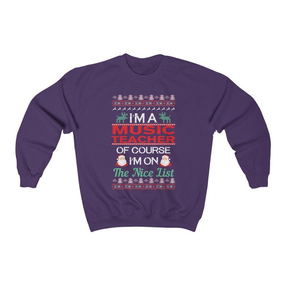 Music Teacher Ugly Christmas Sweater Music Teacher Ugly Etsy