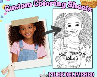 Custom Easter Coloring Page – Digital Download