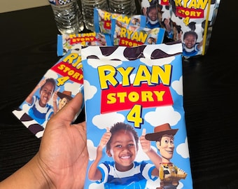Toy Story Inspired Party Favors |  Blue Cow Print Chip Bags Capri Suns