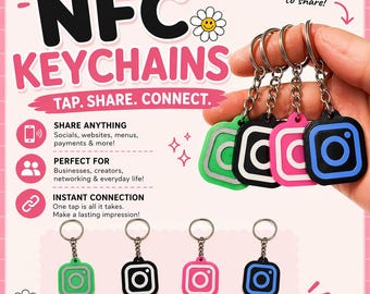 Custom NFC Keychain | Tap to Share Social Media or Website