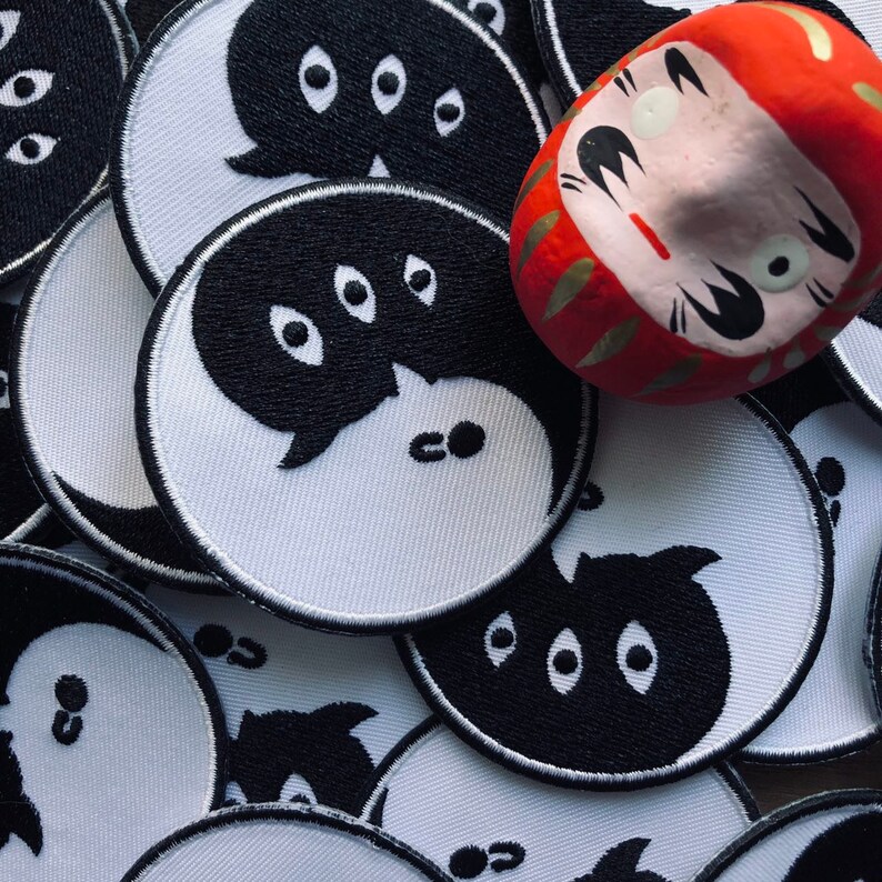 Sad Yin /& Yang Iron on Patch Oyasumi Punpun Patch
